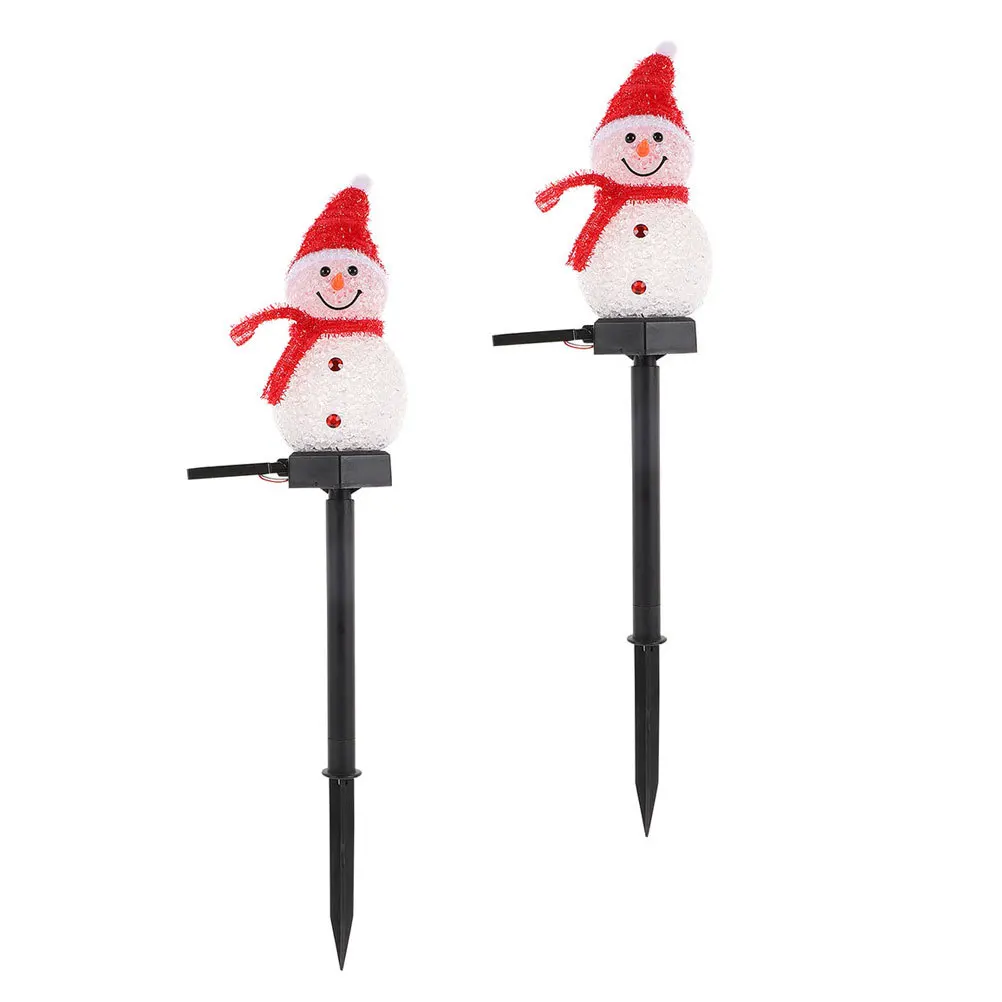 2 قطعة عيد الميلاد الشمسية ثلج أضواء الحديقة في الهواء الطلق حديقة الأرض إدراج مصابيح ضوء دافئ ديكور عيد الميلاد ضوء الحديقة الشمسية #4