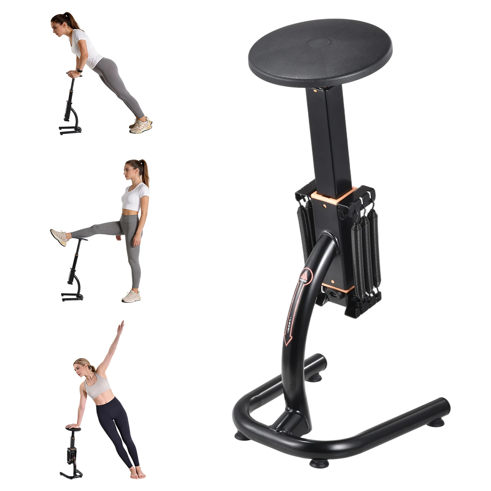 Assisted Squat Machine Height Adjustable Glutes Trainer with Variable Intensity, Leg Hip Core Strengthener Exercise Equipment for Home Gym, Low Impact Lower Body Workout Machine for Glutes Legs Hamstrings Quads