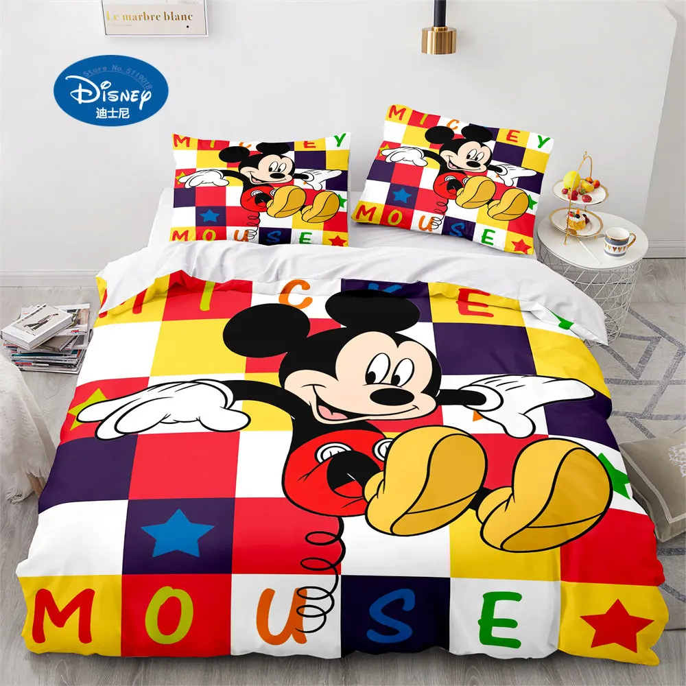 Disney Mickey Mouse Bedding Set Queen King Size Bed Set Children Boy Girl Duvet Cover Pillow Case Comforter Bedding Sets