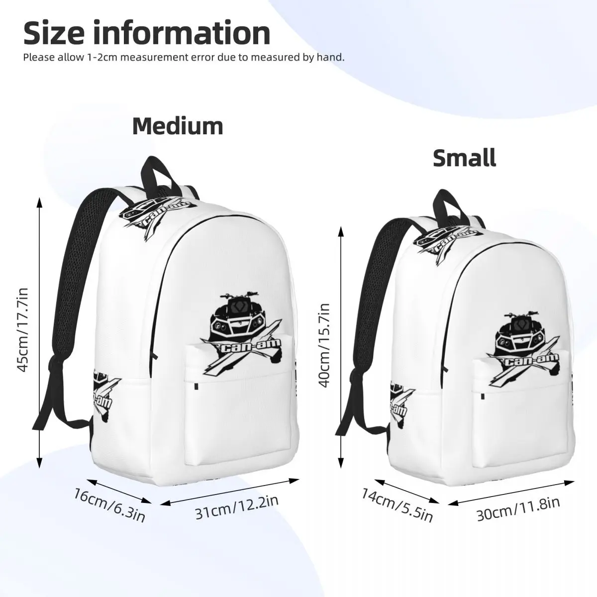 Can-Am BRP Motorcycle Backpack Daypack Large Capacity Boys Girls BookBag School Bag Shoulder Bags for Men Women