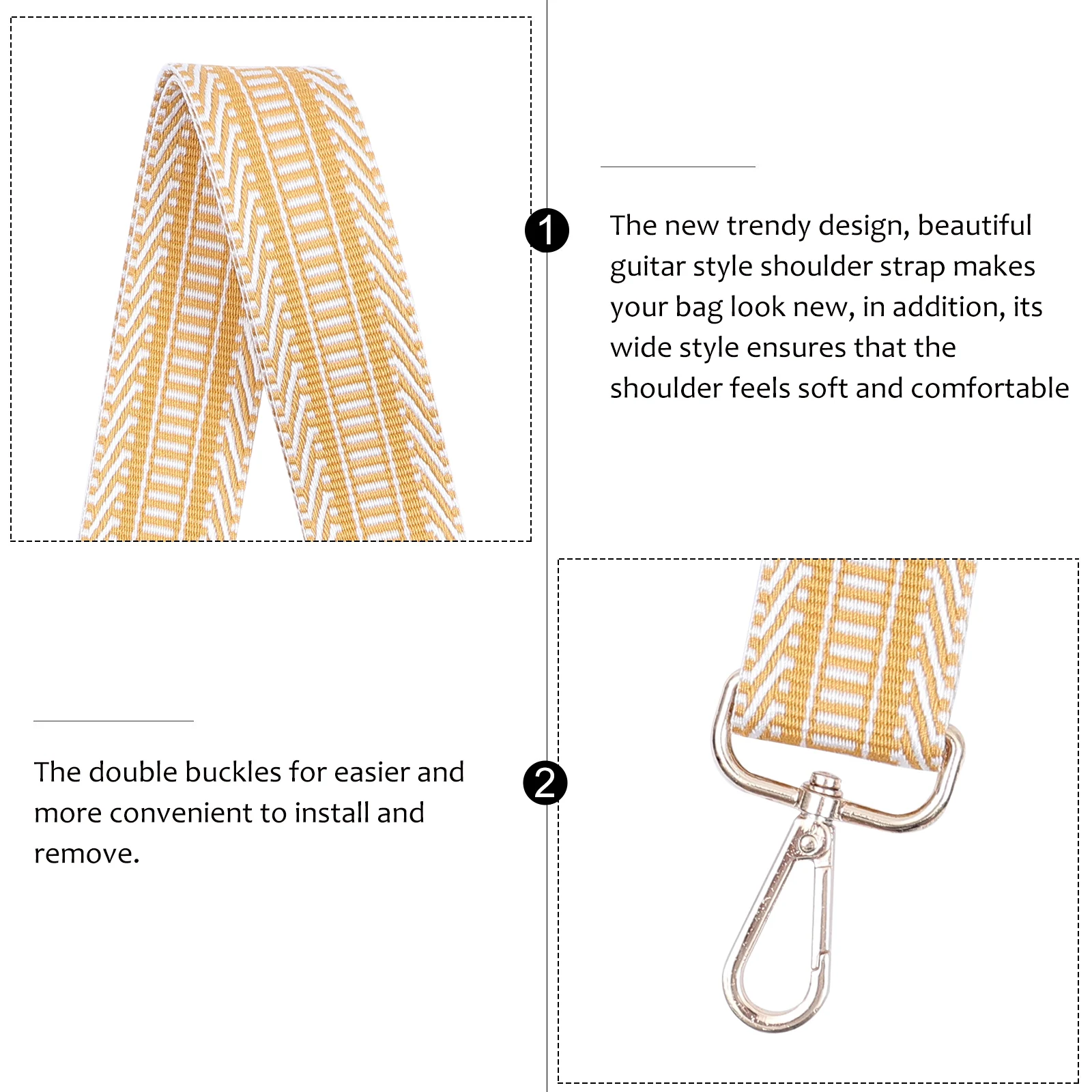 

Woven Bag Strap Contrast Striped Crossbody Straps for Handbags Belt Miss Wide Replacement