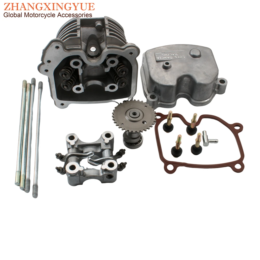 Scooter 4 Valve Racing Performance Cylinder Head Kit & Camshaft & Rocker Arm For GY6 125cc 150cc 152QMI 157QMJ 4V