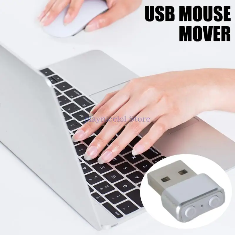 Mouse Jigglers Mouse Movers Wiggler ตรวจไม่พบ Shakers พอร์ต USB สำหรับแล็ปท็อปคอมพิวเตอร์ช่วยให้ PC ตื่นตัวจำลองเมาส์ E8BA