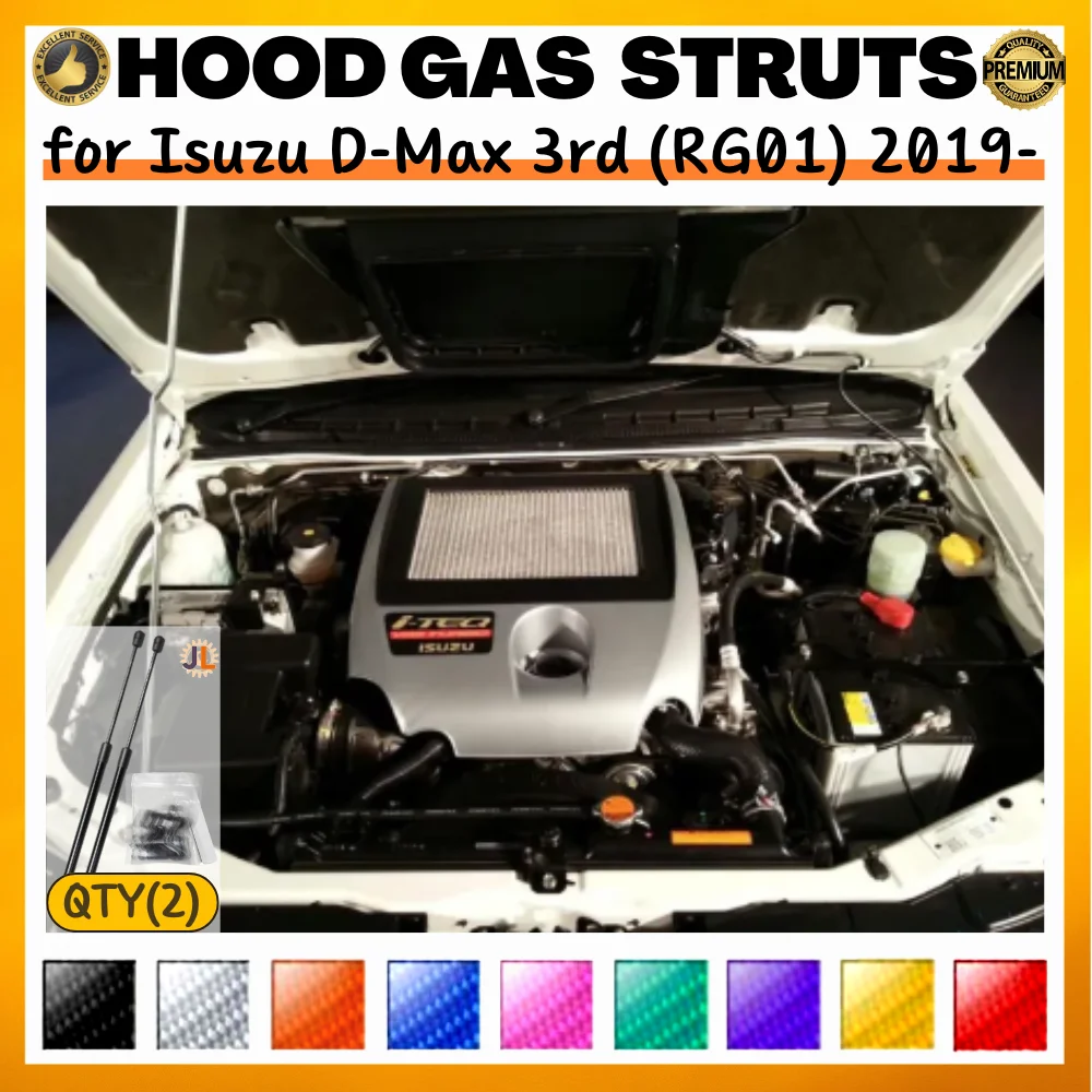 

Qty(2) Стойки капота для Isuzu D-Max 3rd (RG01) 2019-2025 для Mazda BT-50 Передняя капот Модифицированная подъемная опора Демпфер Газовая пружина Амортизатор