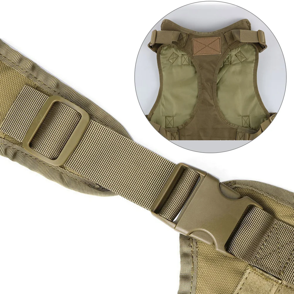 

Tactical Dog Vest Medium Brown Camouflage Waterproof Puppy Harness 1000D Nylon Padded Straps System Adjustable Buckles Dog