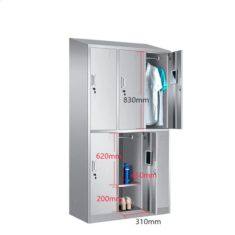 Stainless steel locker, employee locker, locker workshop 304 laboratory cabinet, multi-grid coat cabinet