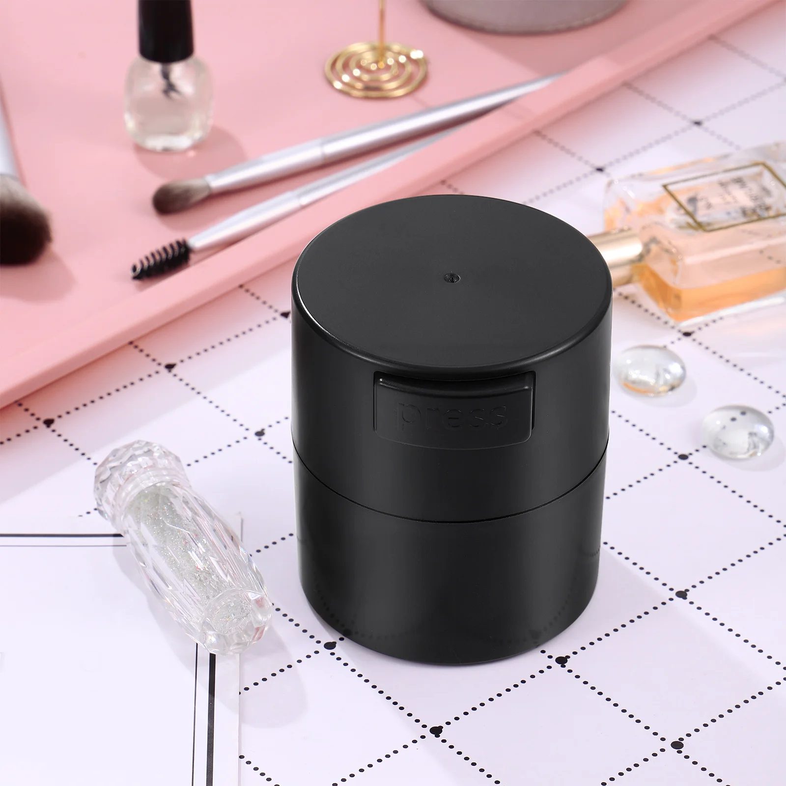 まつげ接着剤収納ボックス プレミアムポータブル密閉容器 エクステンション接着剤用 真空シール技術 漏れ防止