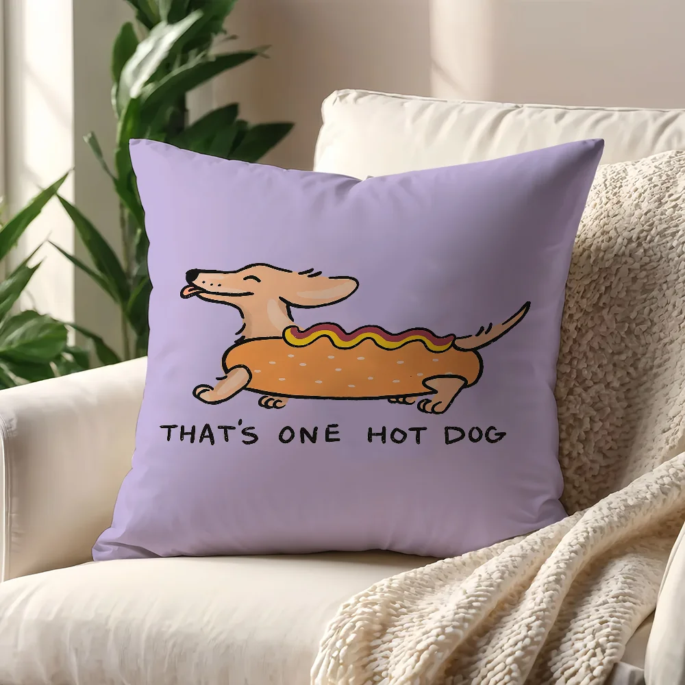 Sausage Dog Dachshund cute cushion cover For Pillow Printing Sofa Decoration Home Car Room Coffee Shop Office Nordic Simplicity