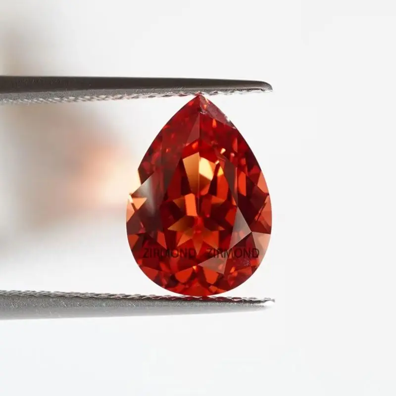 

Charming Lab Created Padparadscha Sapphire Orange Pink Top Pear Cut Loose Gems for Anniversary Rings Setting with AGL Report