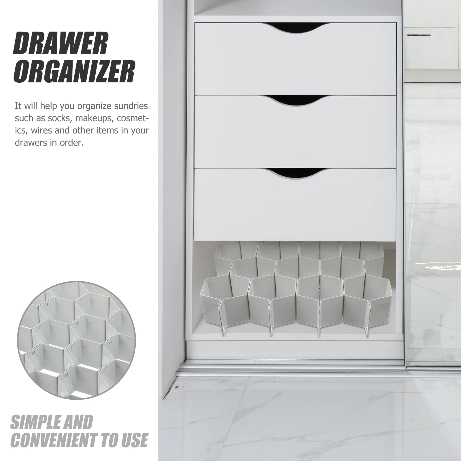 

1 set 1 Set Of Household Plastic Drawer Dividers Diy Divider For Underwear Socks Bras Ties Belts Organizer Storage Box Sub-Grid