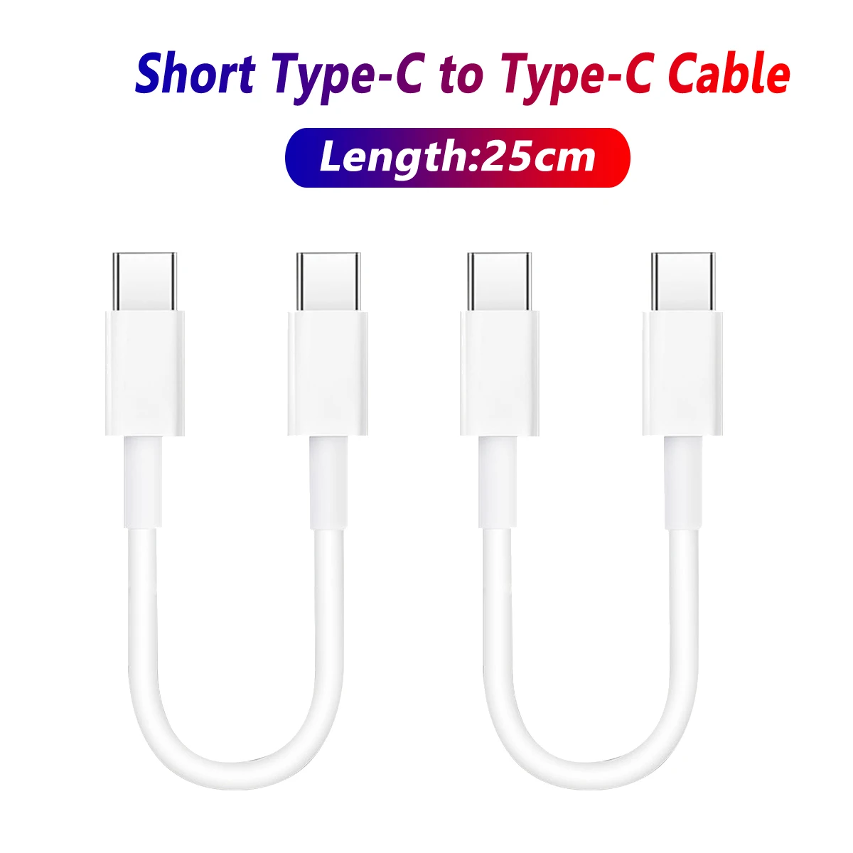 

25CM Type C Charging Cable 60W High Speed USB C to TypeC Extension Cable For Cellphone Tablet Laptop Samsung Xiaomi