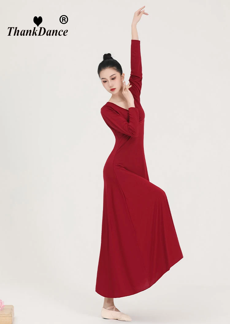 2023 Ballroom Waltz Modern Dance Dress Ballet Dance Competition Dresses Standard Ballet Red Dancing Clothes Long Tango Dress