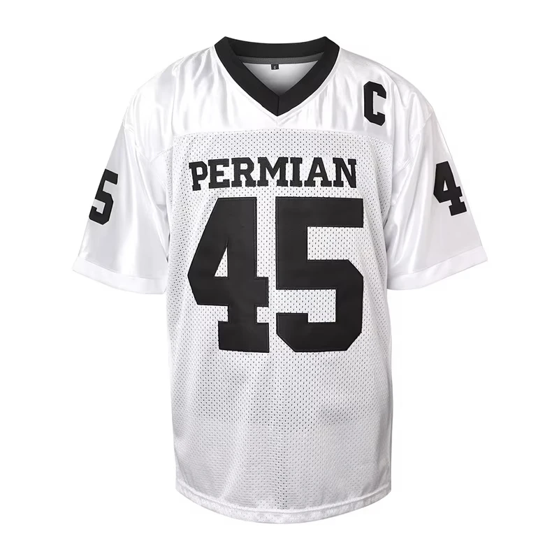 Film PERMIAN # 45 MILES Fußballtrikot für Herren, amerikanische Rugby-Kleidung, Oberteile, atmungsaktiv, schnell trocknend, genähte Fußballtrikots für Herren – Detail 3