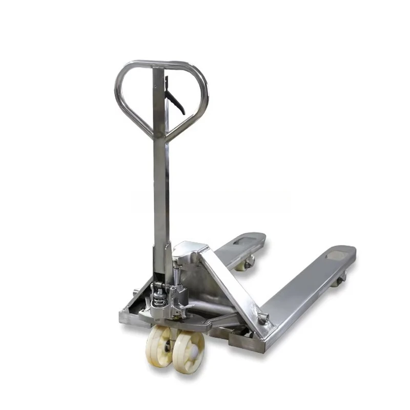ISO CE Manual Jack 2 Ton 3000kg Stainless Steel Material Hand Hydraulic Pallet Trucks PU Wheels Forklifts