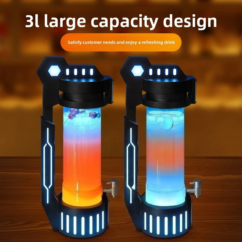 برميل البيرة LED 3 لتر مع أسطوانة كحول متوهجة جديدة لمستلزمات حفلات البار