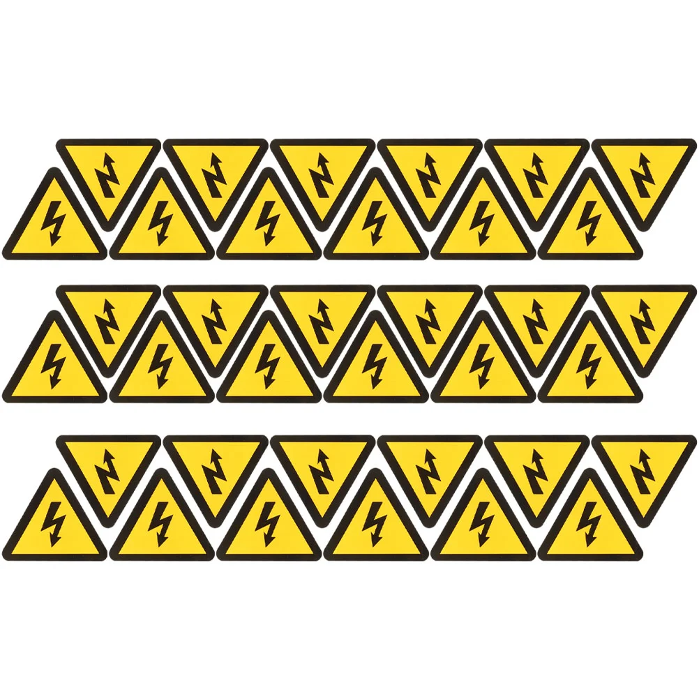 50 Stickers Anti-electric Shock Label Caution High Voltage Fence Sign Warning Hazard Triangle