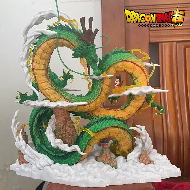 22cm Anime Dragon Ball Figure Shenlong And Little Goku Wishing Dragon Model Statue Action Figurine Ornaments Toys Mold Gift