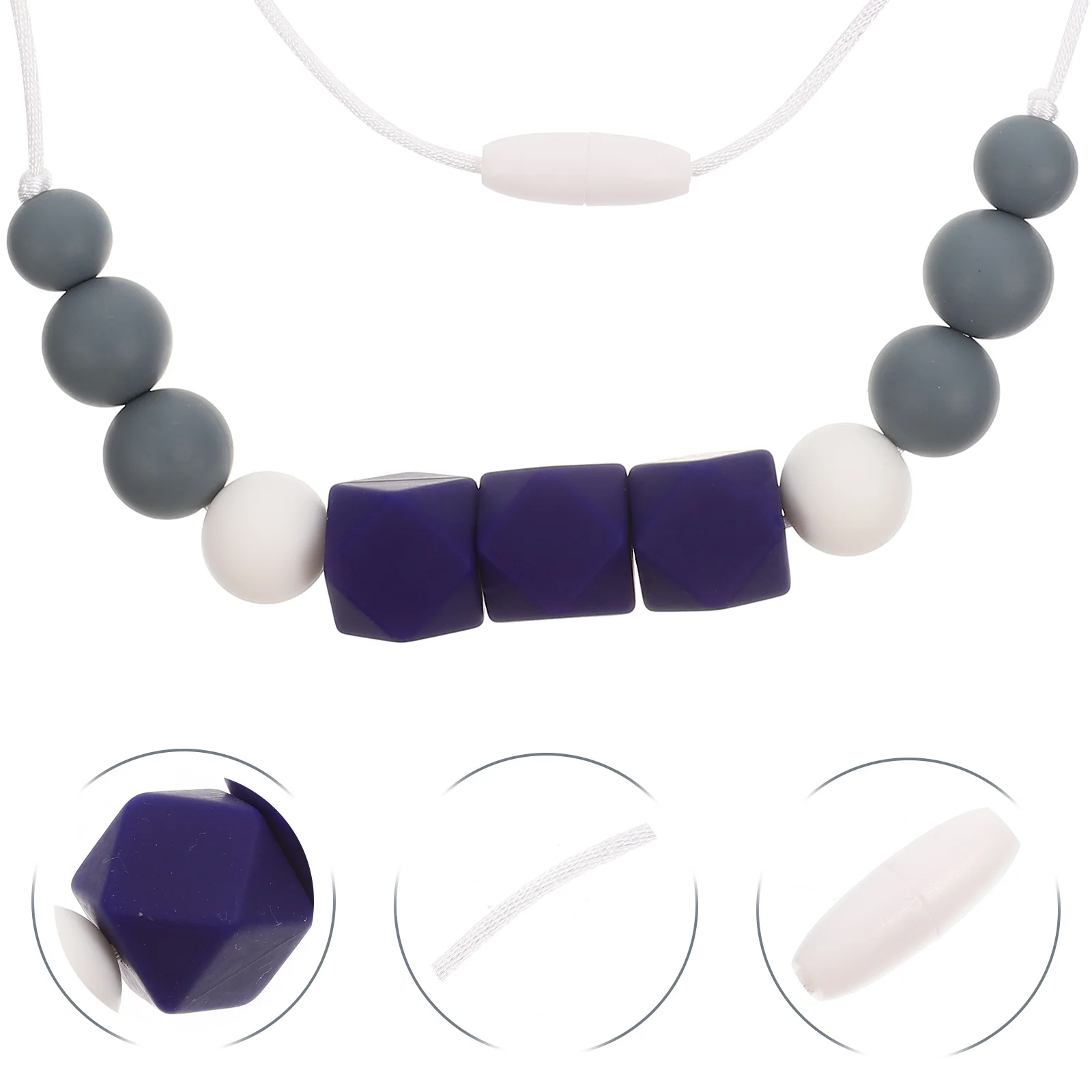 

Silicone Baby Teething Necklace Infant Chew Chain Safe Food Grade Molar Soothing Teether Accessory Baby Teething Toy