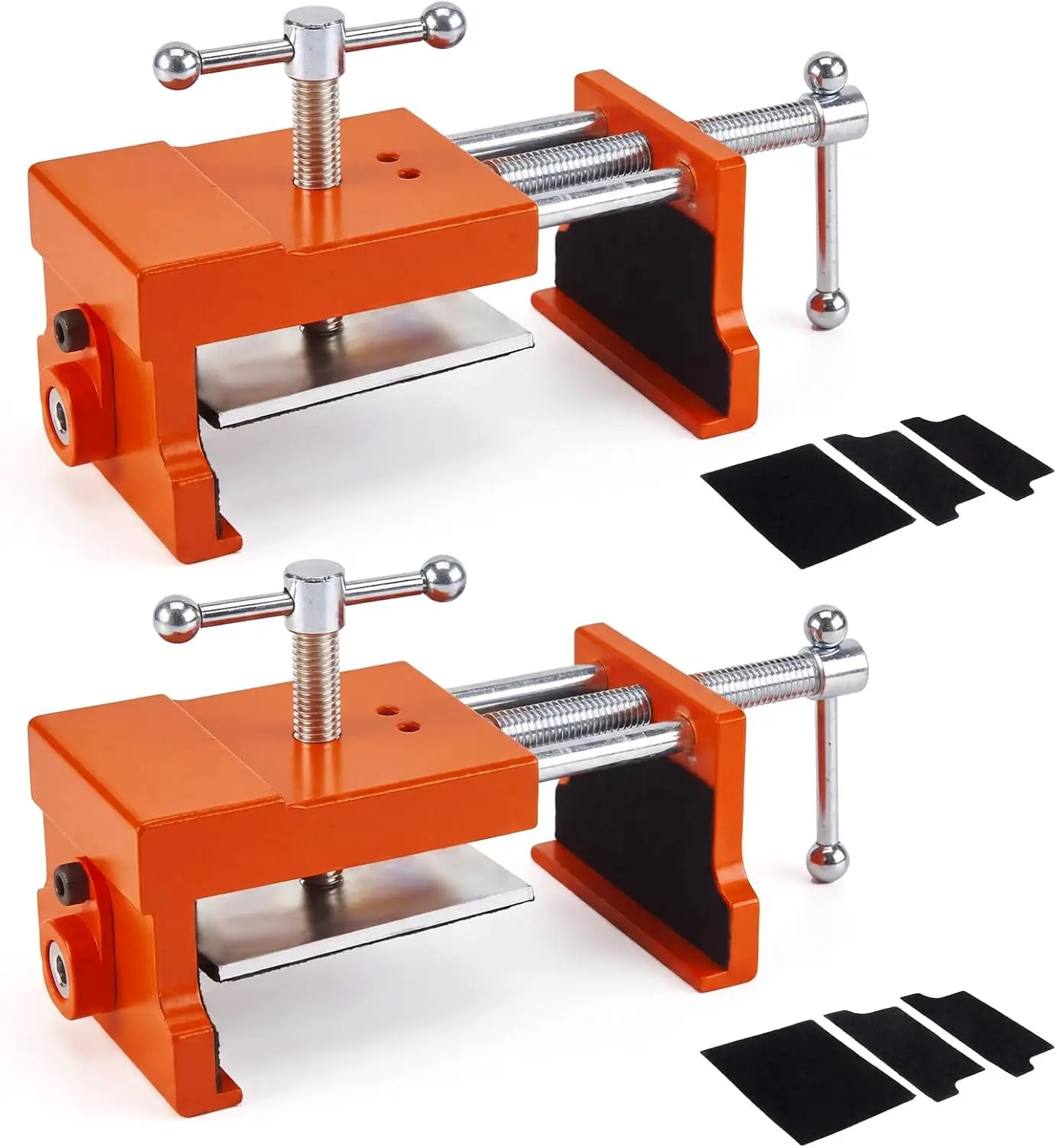 Tacleekii Cabinet Installation Clamp Set 2 Pack Heavy Duty Aluminum & Steel Jig with EVA Pads, Precision Drill Guides for Frame Alignment Woodworking