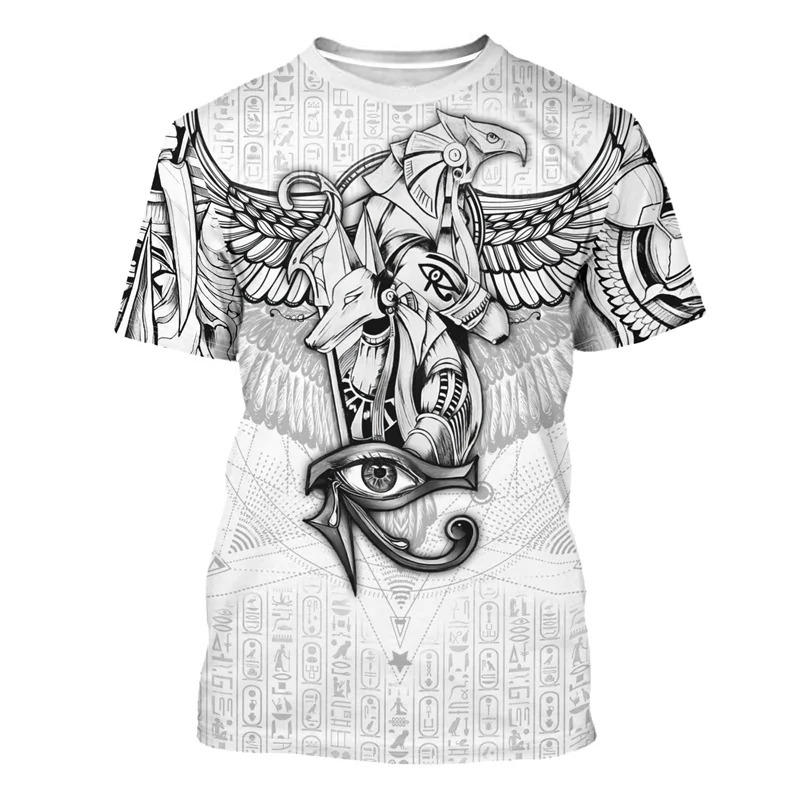 Ancient Egypt Graphic Men's T Shirt Pharaoh Anubis 3D Printed T-Shirts Summer Loose Tops Casual