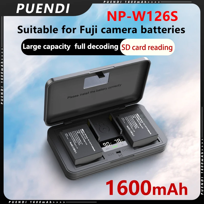 NP-W126S NP-W126 battery and charger for Fuji XT1 X-T100 X-T200 X100F X-S10 X-A5 X-A10 X-E4 X-Pro1 HS30EXR HS33EXR X-E1 X-E2 etc