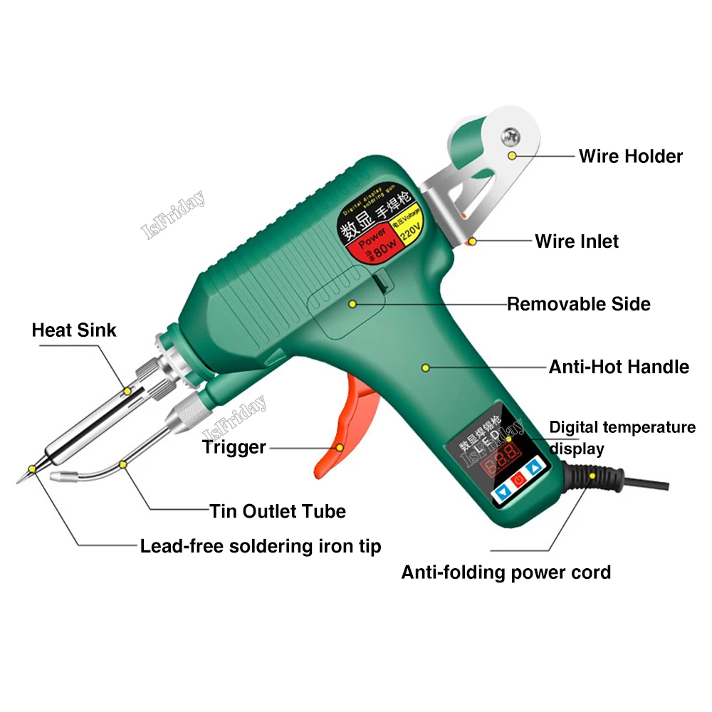 Imagem -04 - Ferro de Solda Elétrico Automático Pistola de Lata Aquecimento Interno Portátil Envio Automático Ferramentas de Reparo de Aquecimento de Soldagem