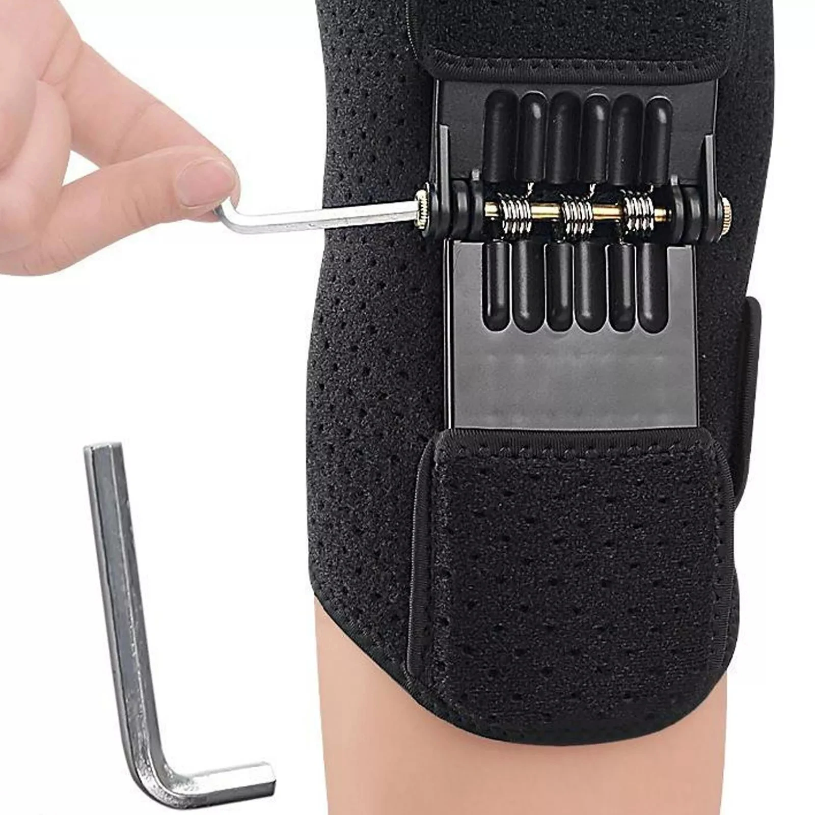 One Piece Knee Booster Spring Breathable Patellar Knee Protection Adjustable Strength Protective Gear