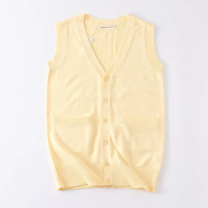 Giappone JK Maglione Uniforme scolastica Giacca multicolore Studenti Primavera e autunno Maglione cardigan senza maniche uniforme scolastica con scollo a V