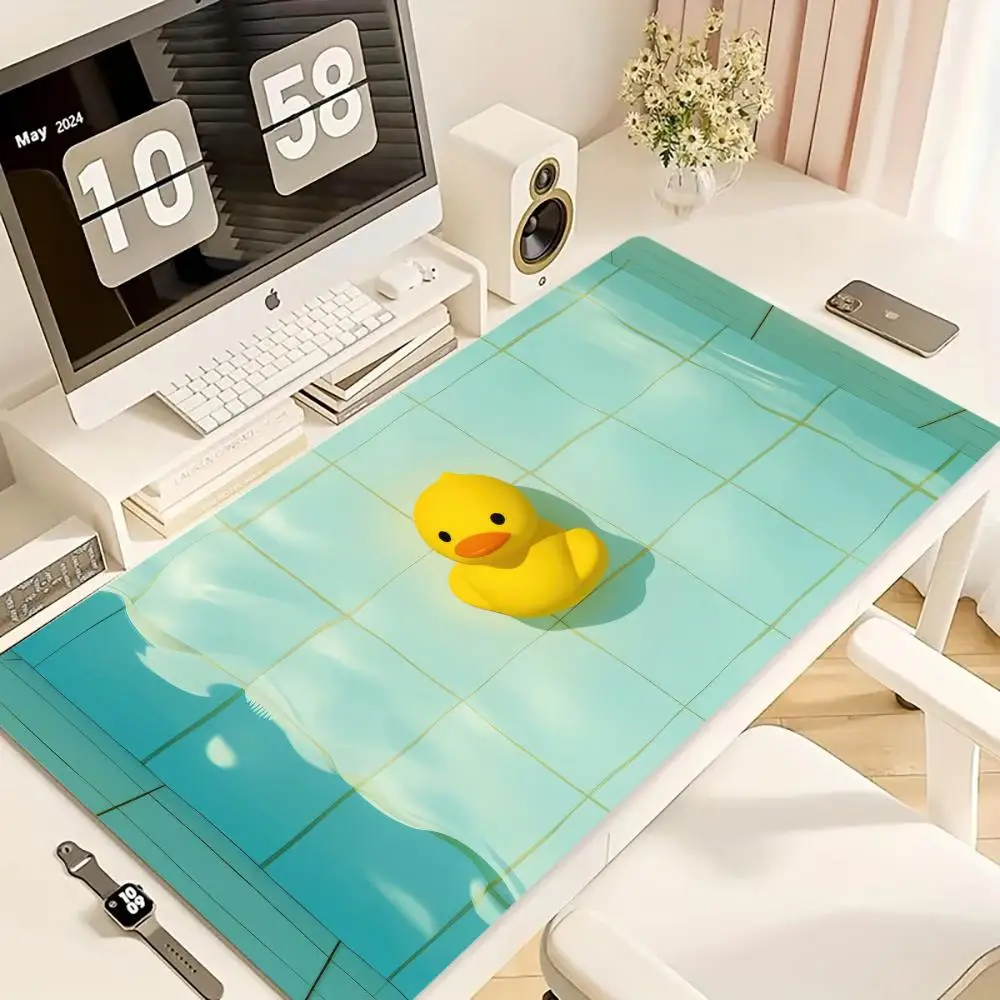 Cute Duck Mouse Pad Large Computer Office Game Table Mats XXL Rubber Anti-slip Gaming Keyboard Mousepads Long XL Desk Pads 40X90