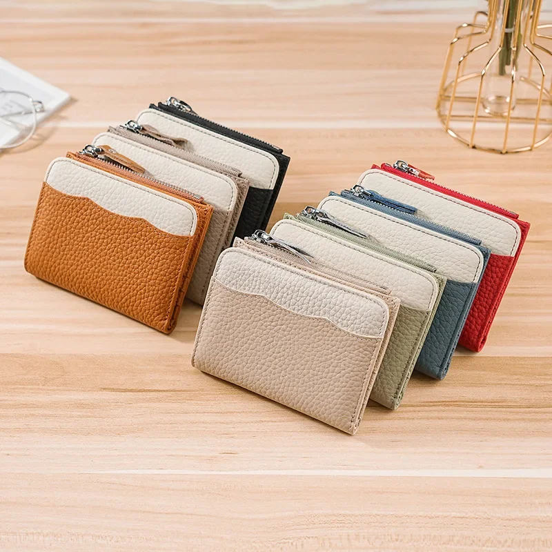 Small Womens Wallet Leather Bifold Card Holder RFID Blocking Fold Wallets Purses for Women with Zipper Coin Pocket