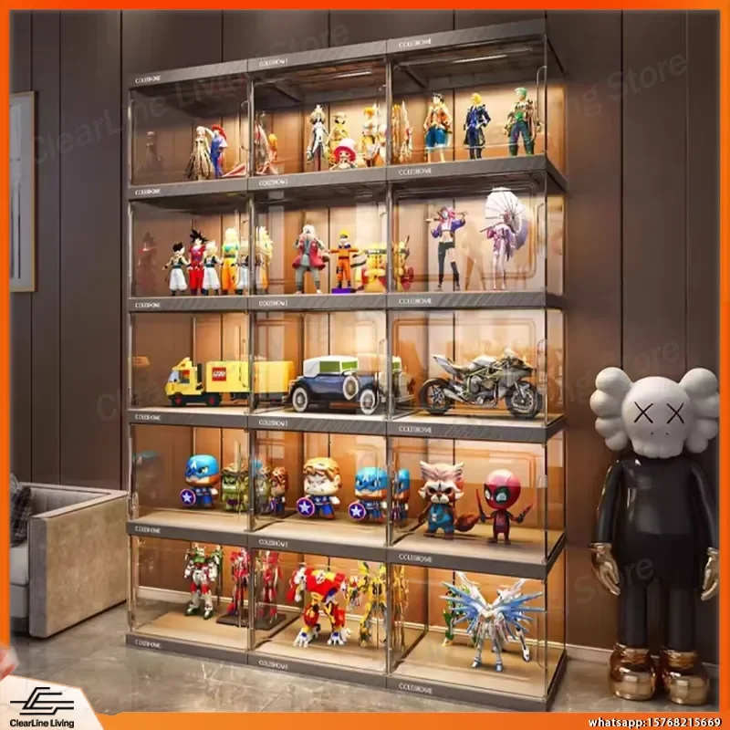 Detachable Display Cabinet for Action Figures Toys Storage Transparent Showcase Case for Lego Gundam Models Home Collection - view 4