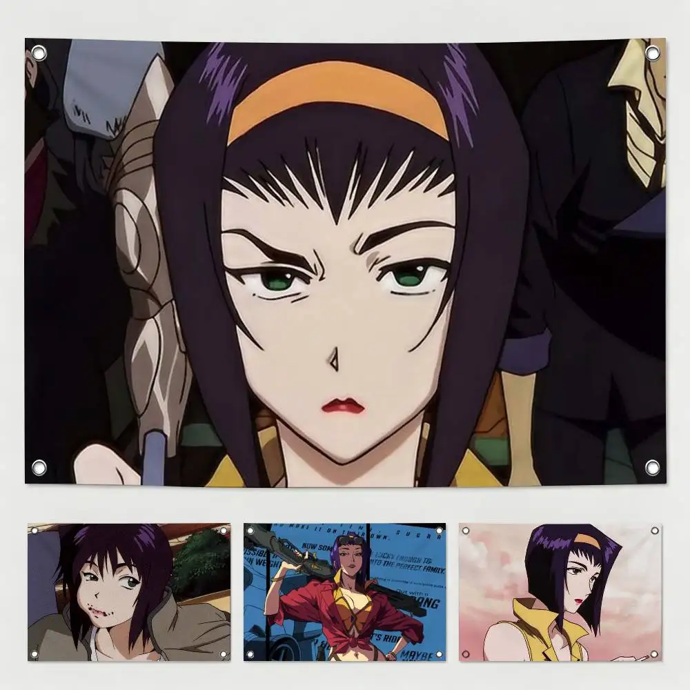 C-Cowboy B-Bebop Faye Valentine Flags Wall Hanging Tapestry Outdoor Garage Room Decorative flag Background Blanket
