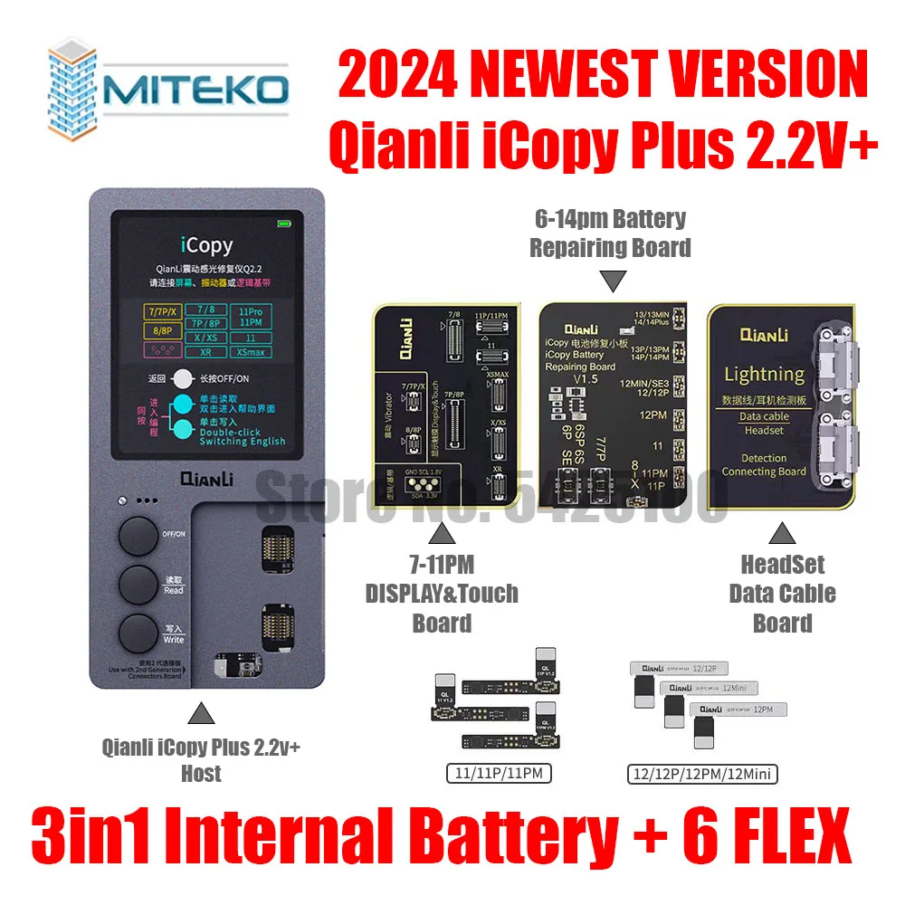 Qianli-iCopy Plus Programmatore EEPROM per trasferimento vibratore LCD, scheda test batteria, 7, 8, 8P, X, XR, XS, XS, MAX, 11PM, 12