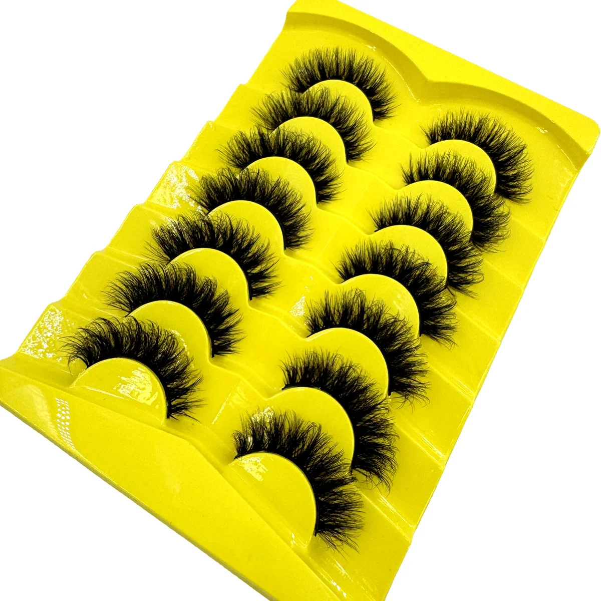HBZGTLAD 7 pairs of natural false eyelashes Russian eyelashes 3D mink fur reusable dense Russian striped eyelashes and extended