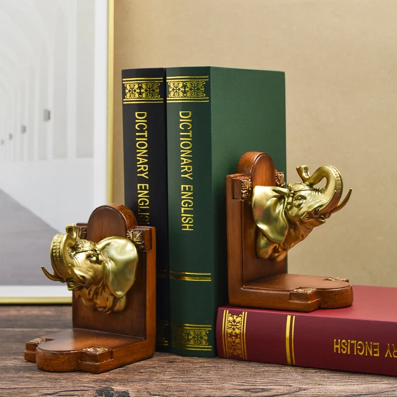 

Imitation Copper Tiger Head Book Push Bookend Resin Handicraft Ornament Model Room Office Animal Decoration