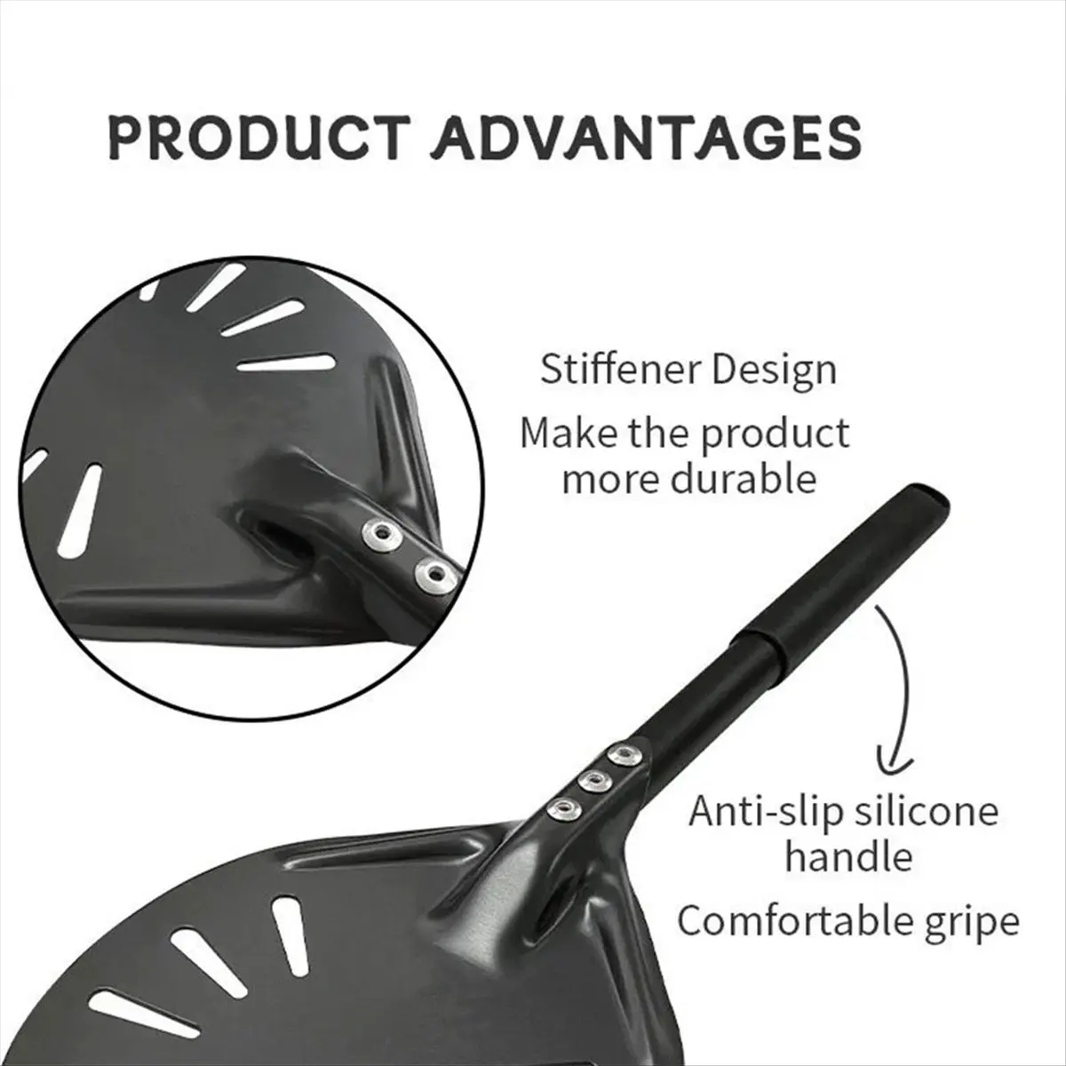 2026 Trend Pizza Turning Peel with Long Handle Aluminum Non-Stick Pizza Peel Spinner Scratch Pizza Peel Paddle