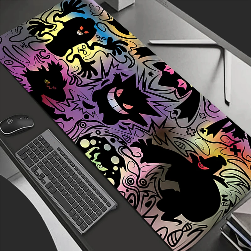 게임용 마우스 패드 P-Pokemons G-Gengar 대형 컴퓨터 마우스 패드 데스크 매트 PC 애니메이션 카펫 키보드 게이머 액세서리 테이블