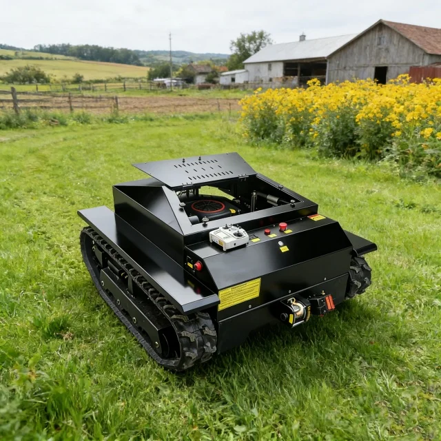 Remote Controlled Lawnmower for Gardens and Yards Tracked zero Turn Automatic Trimming Remote Controlled Lawnmower