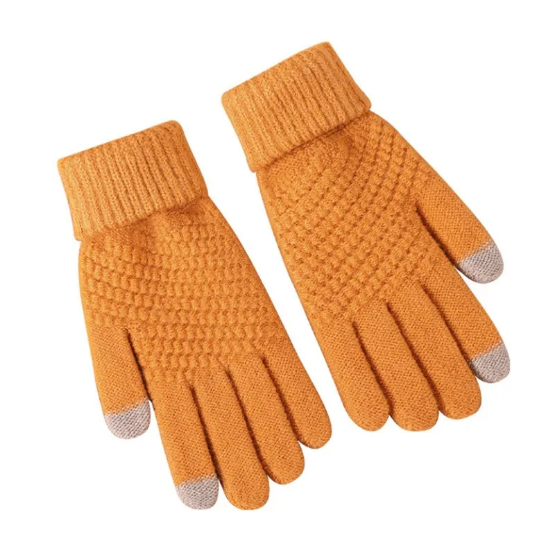 Winter Warm Knitted Gloves Mobile Phone Touch Screen Knitted Gloves Winter Thick Warm Adult Gloves for Men Women