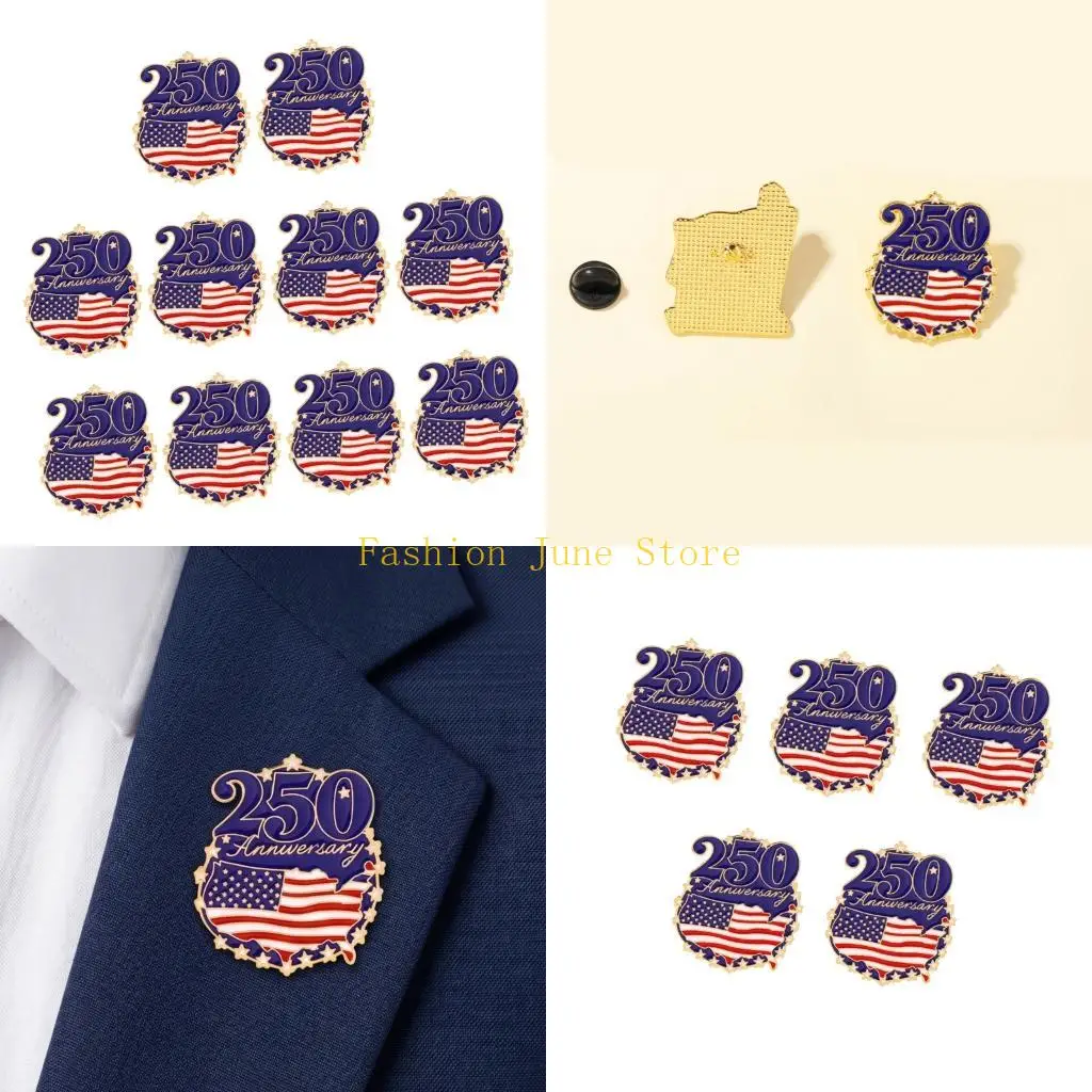 N5KA Limited Edition Enameled Badge Honoring Brooch 250 Years Of American History
