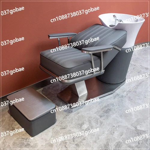 Zk Lying Half Flushing Bed Integrated Shampoo Chair Hair Saloon Dedicated Hair Salon Stainless Steel Ceramic Basin