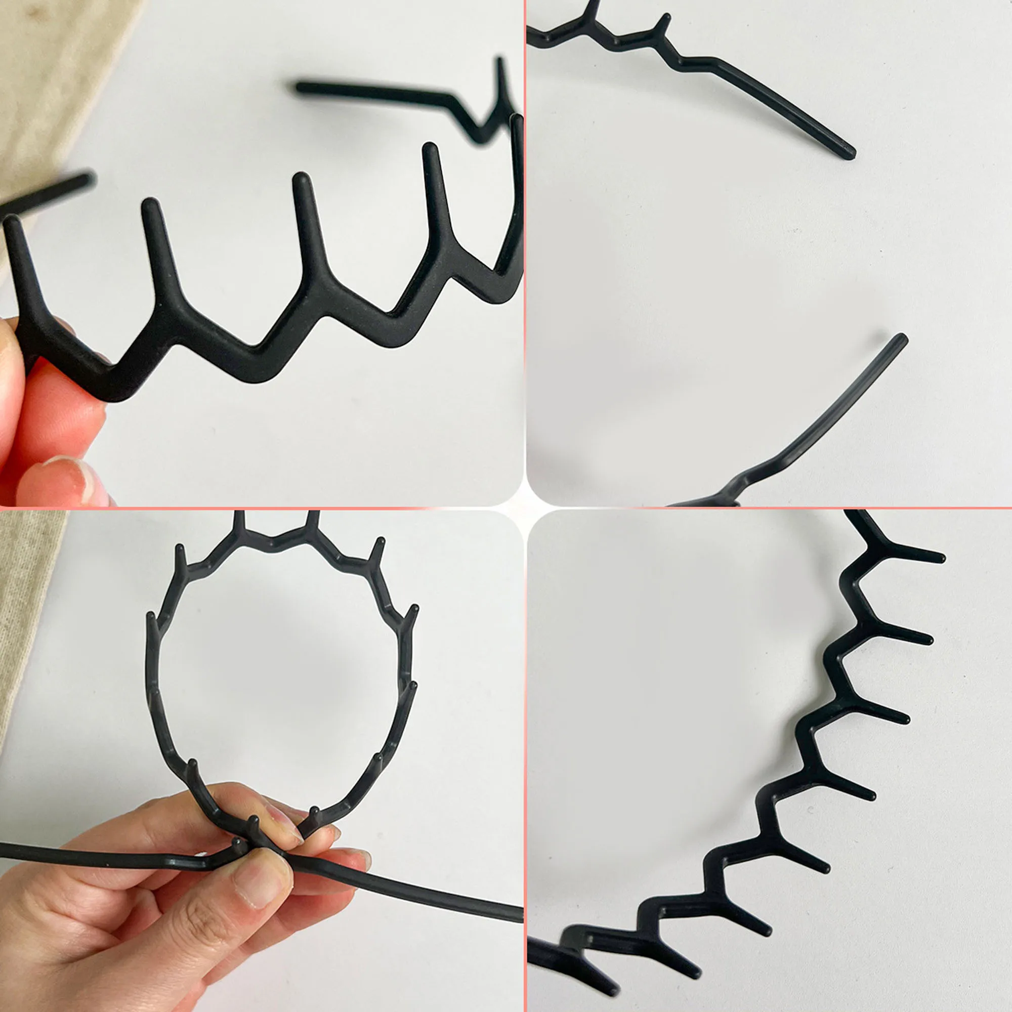 12Pcs Women Face Wash Hairbands with Teeth Leopard Hair Comb Headband Plastic Hair Hoops Hair Bands Headwear Hair Accessories