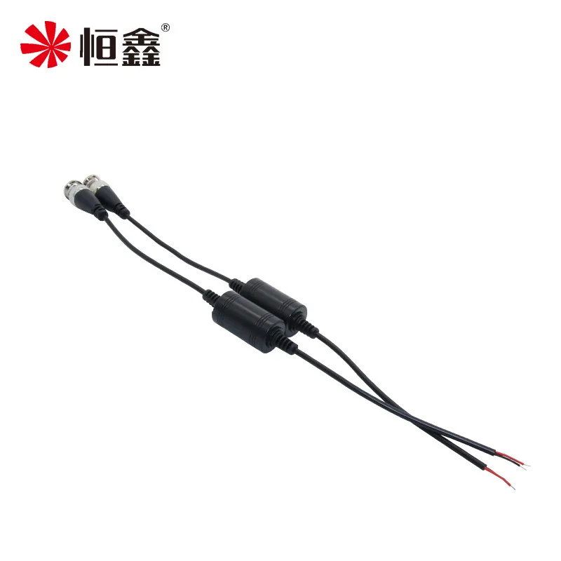 1Pair(2pcs) 1CH AHD/CVI/TVI HD Twisted Pair Transmitter Waterproof Passive BNC to 2-core Cable Video Balun for CCTV ABS Plastic