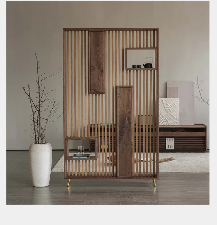 

Северная Америка, черный орех, белый дуб, бесшумная перегородка для прихожей, античная полка, современный минималистичный китайский стиль