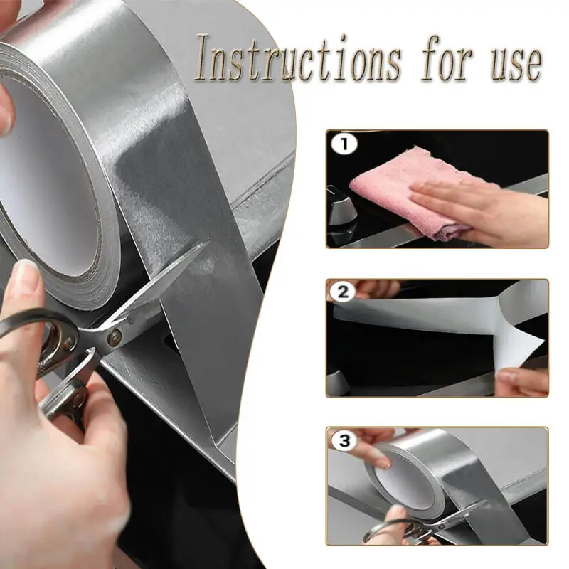 

High Temperature Resistant Smoke Exhaust Pipe Sealing Kitchen Cauldron Leak Proof Sunscreen Heat Insulation Aluminum Foil Tape