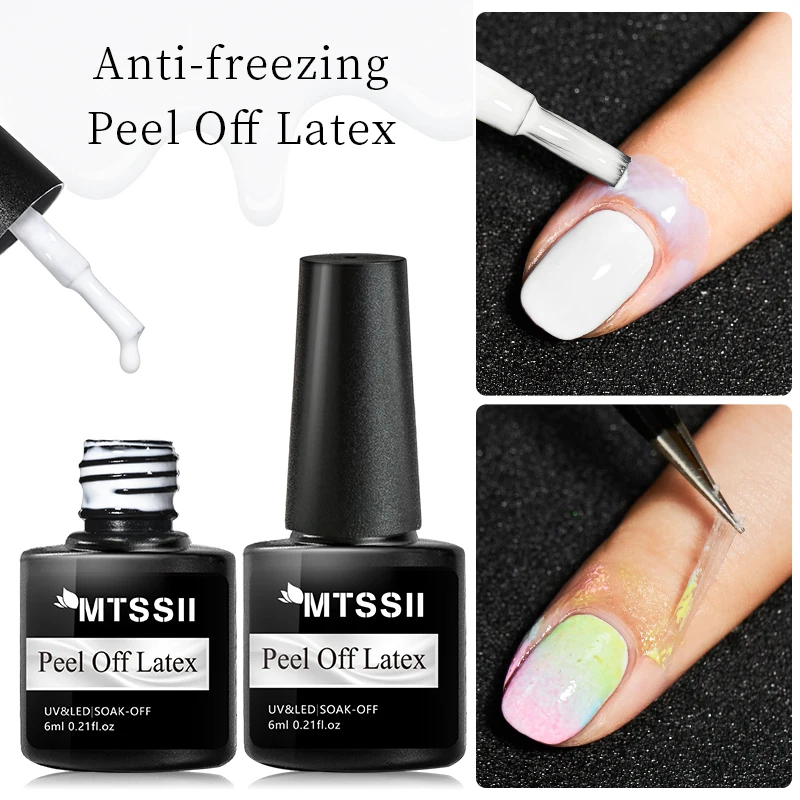 Mtssii 6ml Nail Polish Liquid Peel Off Tape White Protect Varnish Anti-spill Latex Fast Dry Skin Care Nail Art Tweezer Protector