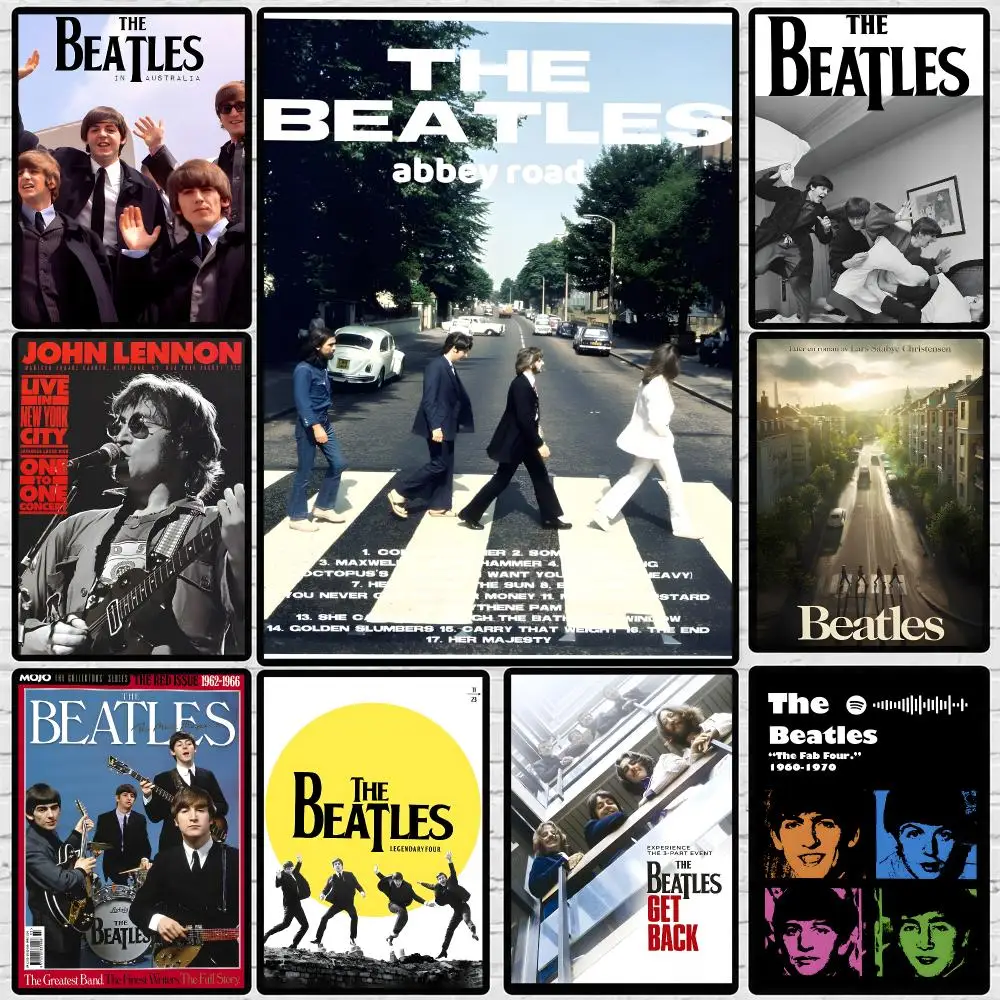 Band The Beatles Poster 	 Poster Wall Sticker Waterproof Self Adhesive HD Art Bedroom Bar Decor