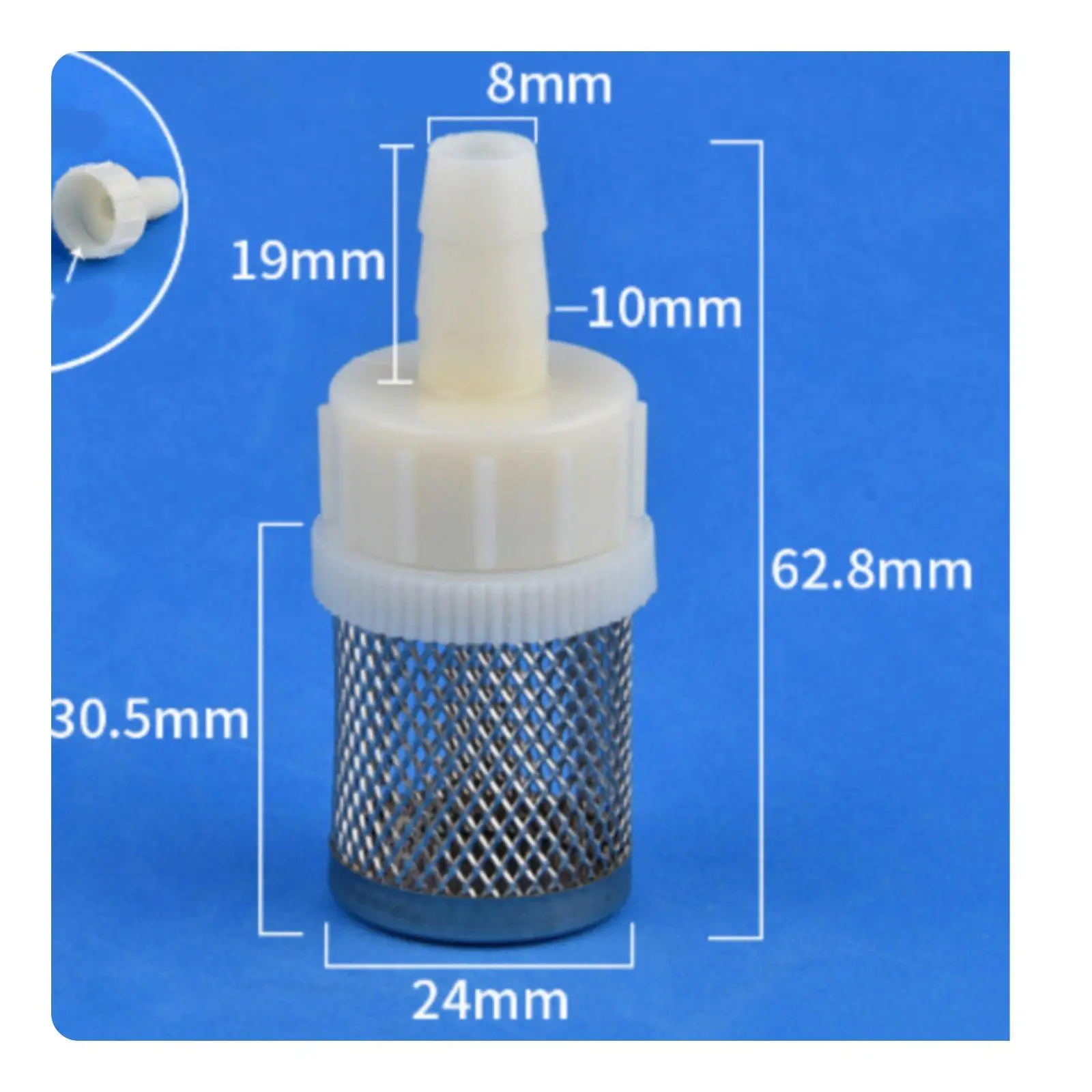 Inlet Mesh Connector Robust ABS Body with Steel Mesh Intake Filter for Aquarium Pump Fish Tank and Pond Care