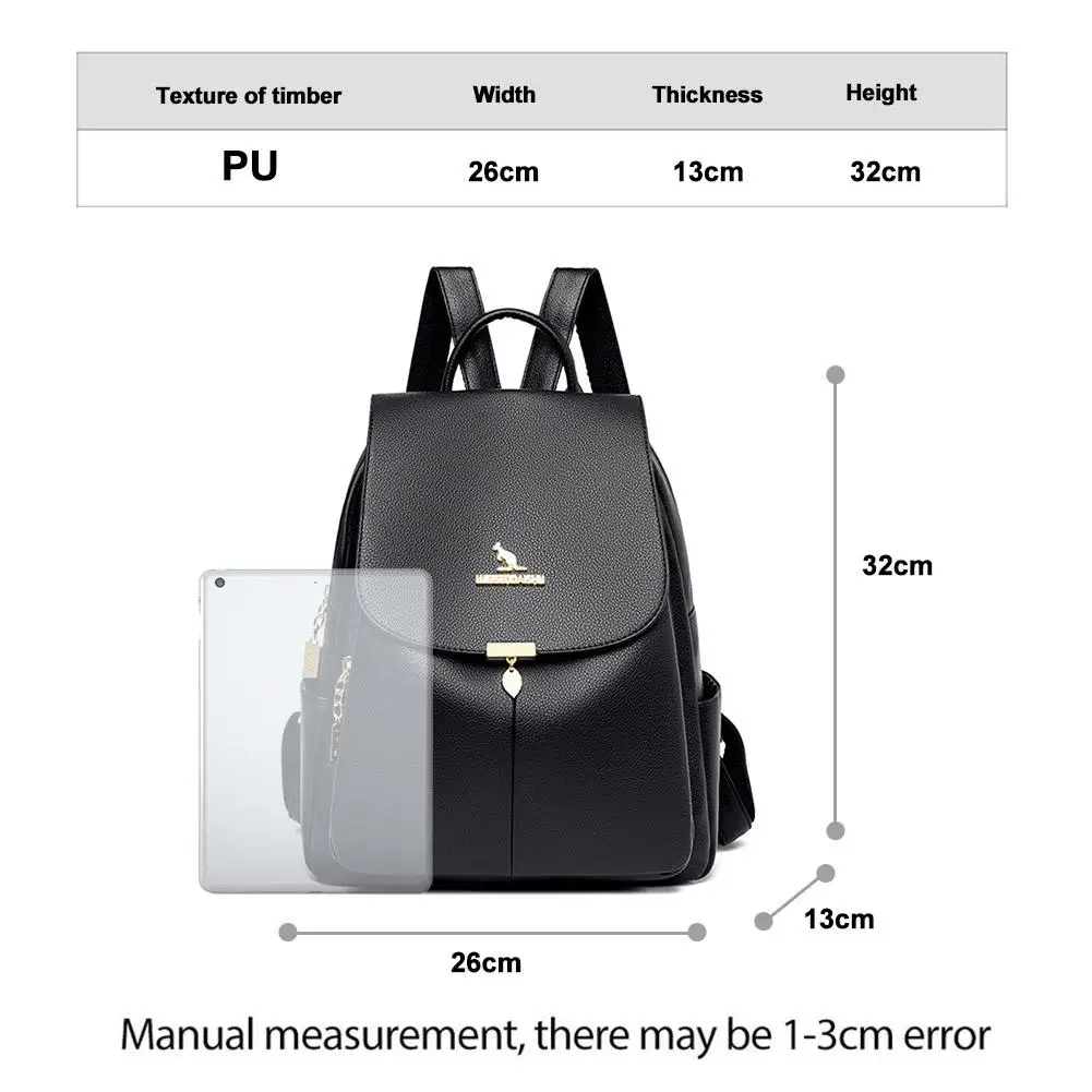 Damen-Rucksäcke aus Leder, großes Fassungsvermögen, weiches PU-Leder, modische Reisetasche, tägliche Pendeltasche, Schultasche für Studenten