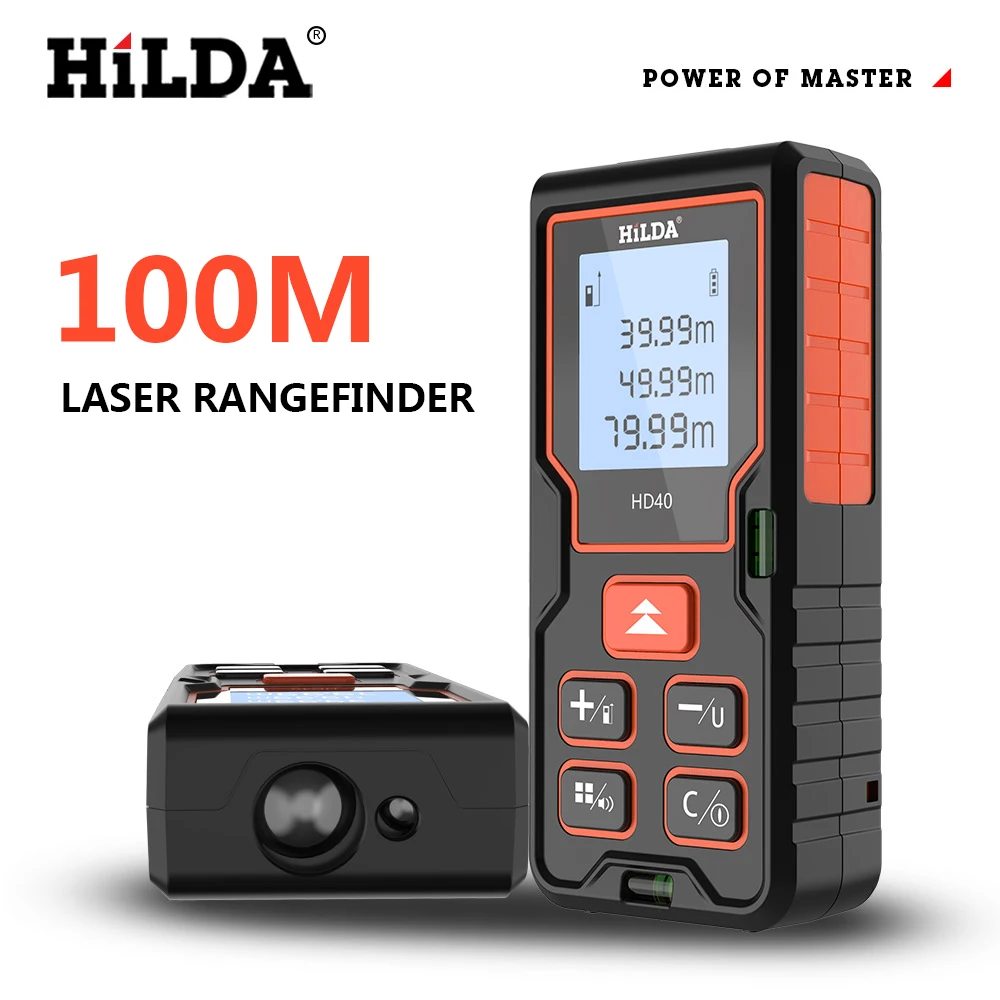 HILDA Laser Rangefinder Distance Meter 40M 60M 80M 100M Rangefinder Laser Tape Range Finder Building лазерный дальномер